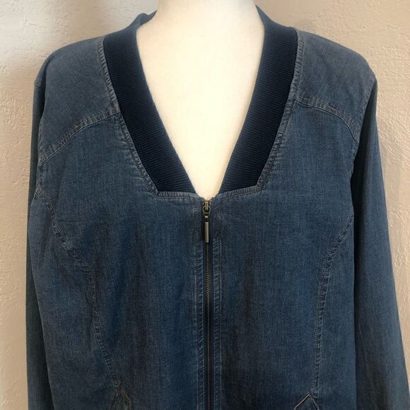 Denim & Co. Chambray Jean Jacket - Picture 2 of 8